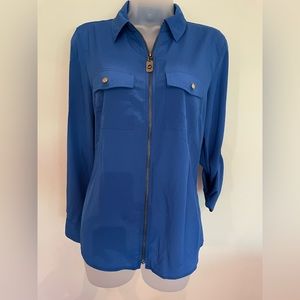 Michael Kors Blue Zipper Top